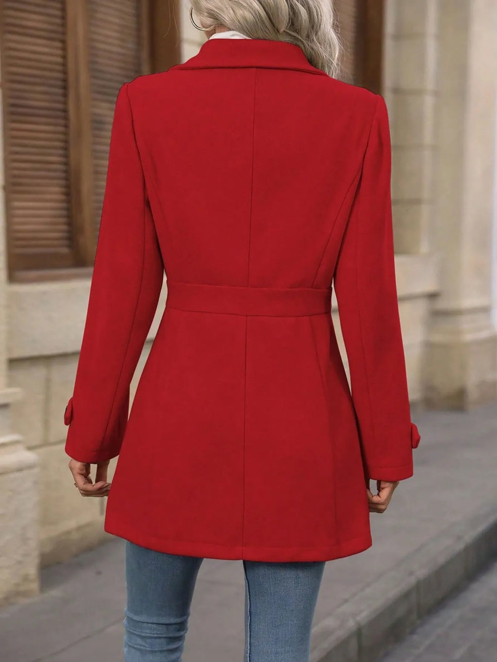 Button Up Long Sleeve Coat by Trendsi