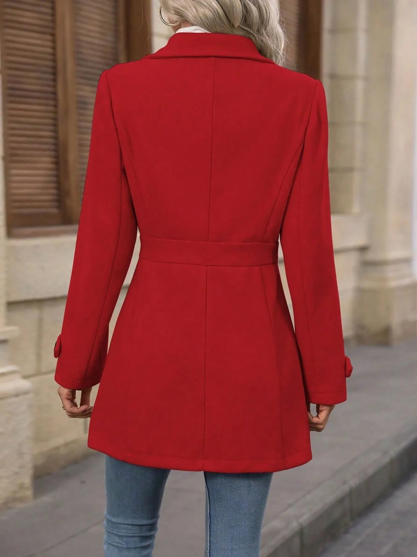 Button Up Long Sleeve Coat by Trendsi