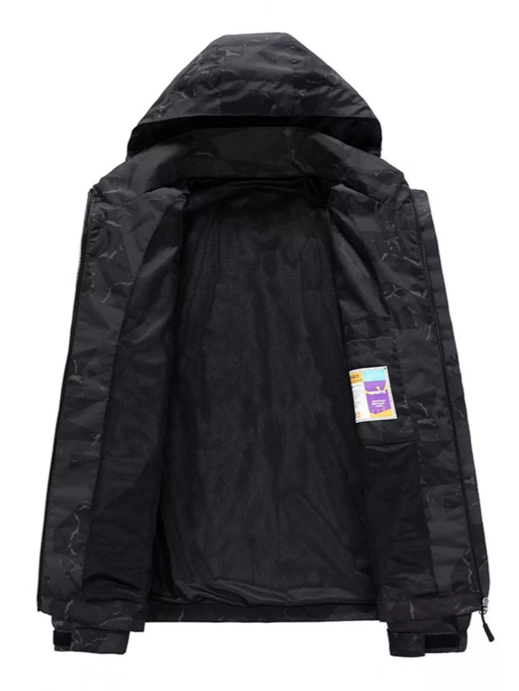 Men's Plus Size Camouflage Waterproof Outdoor Jacket by Trendsi