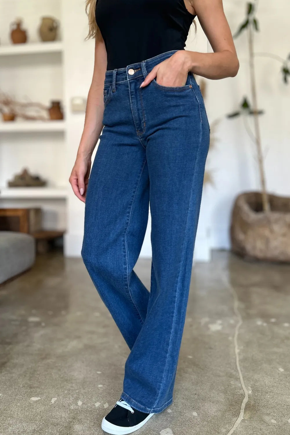 Judy Blue Full Size High Rise Straight Jeans by Trendsi