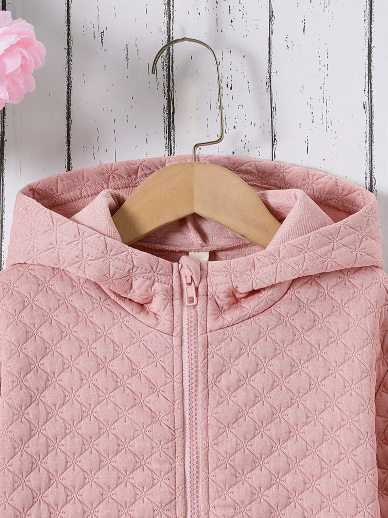 Children's Quilted Zip-Up Hooded Jacket by Trendsi