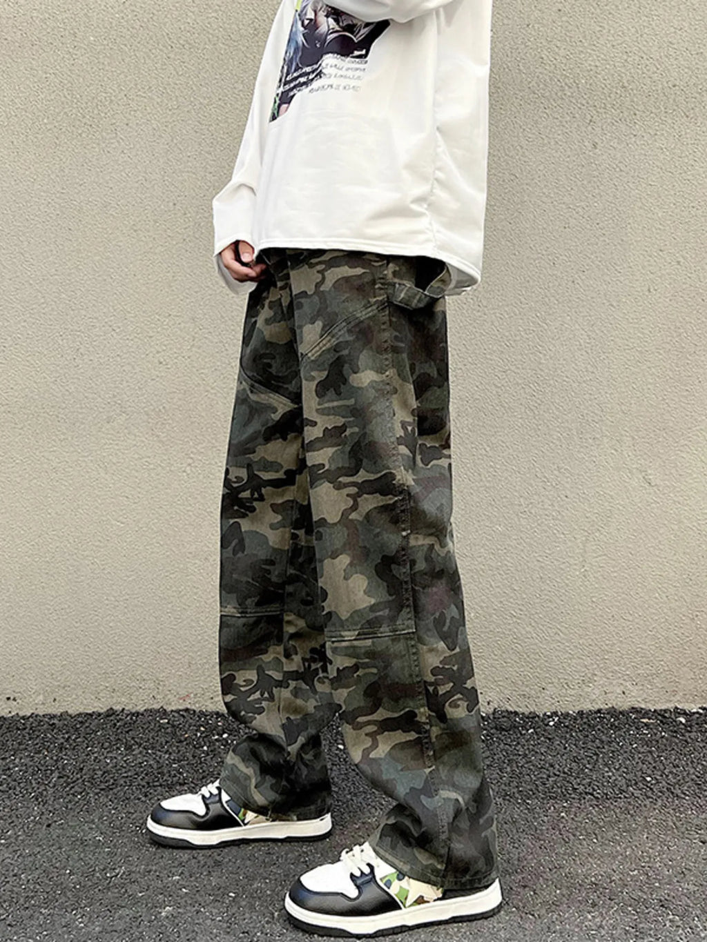 Men's Full Size Camouflage Loose Fit Jeans Plus Wize by Trendsi