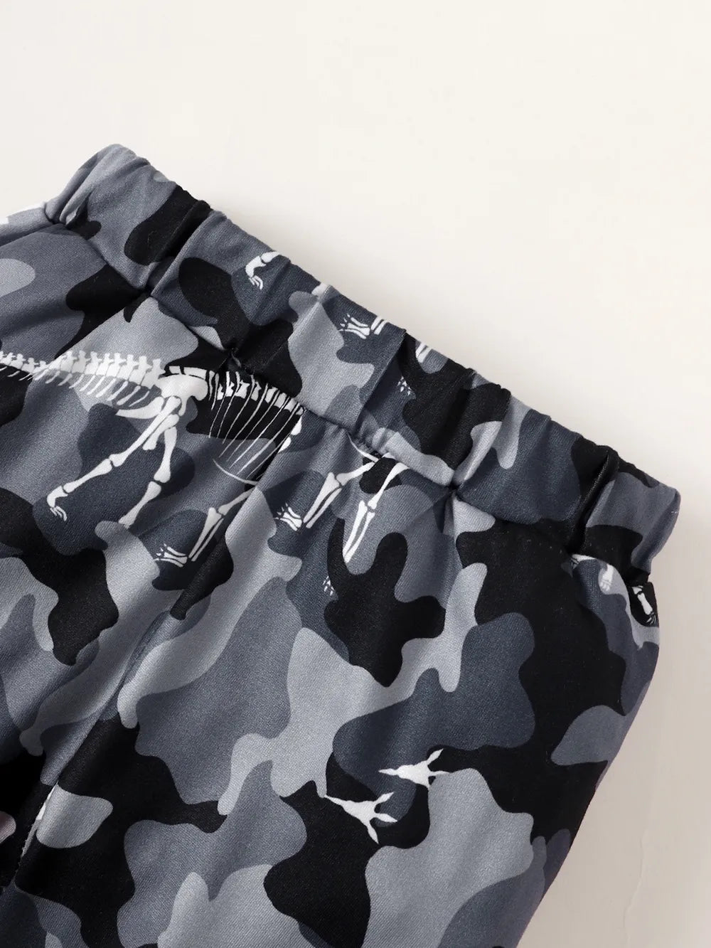 Children's Striped Hooded Bodysuit and Camouflage Pants Set by Trendsi