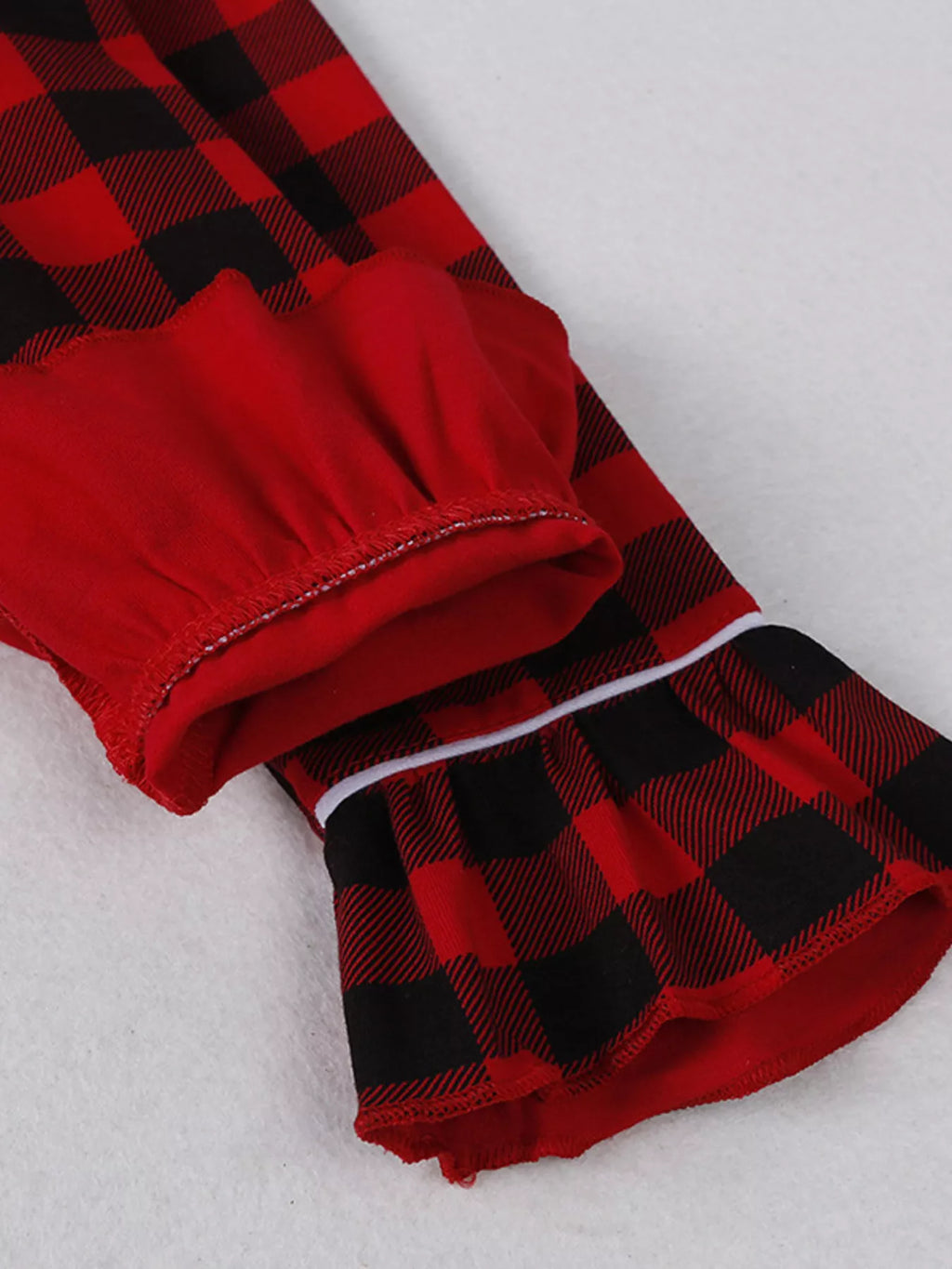 Children's Plaid Ruffle Hem Long Sleeve Dress by Trendsi