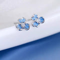 999 Sterling Silver Flower Stud Earrings by Trendsi