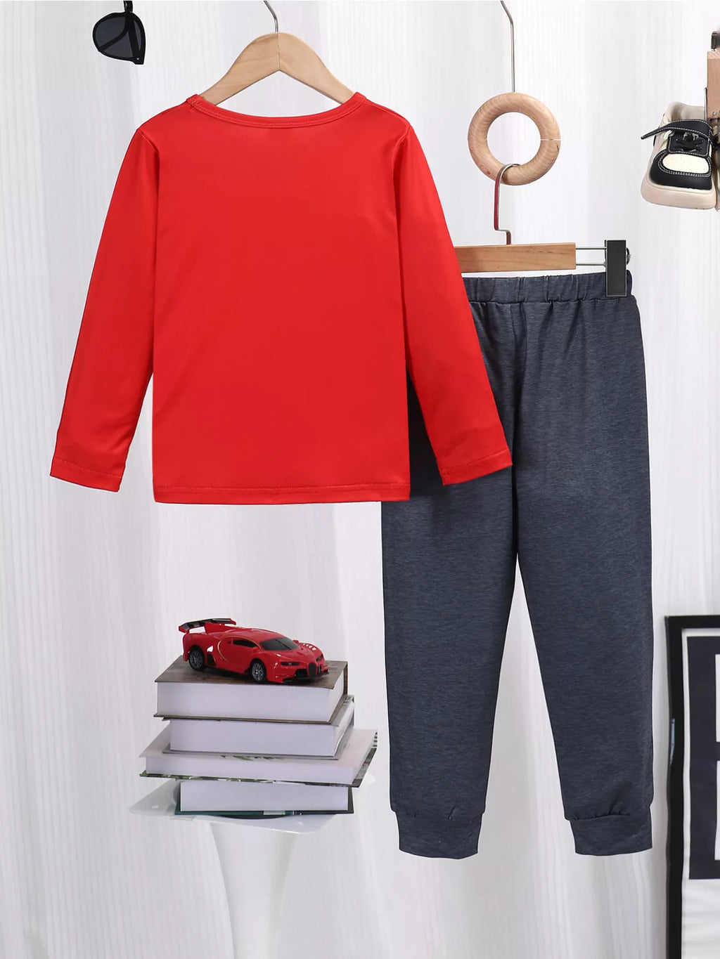 Children's Graphic Round Neck Top and Pants Set by Trendsi