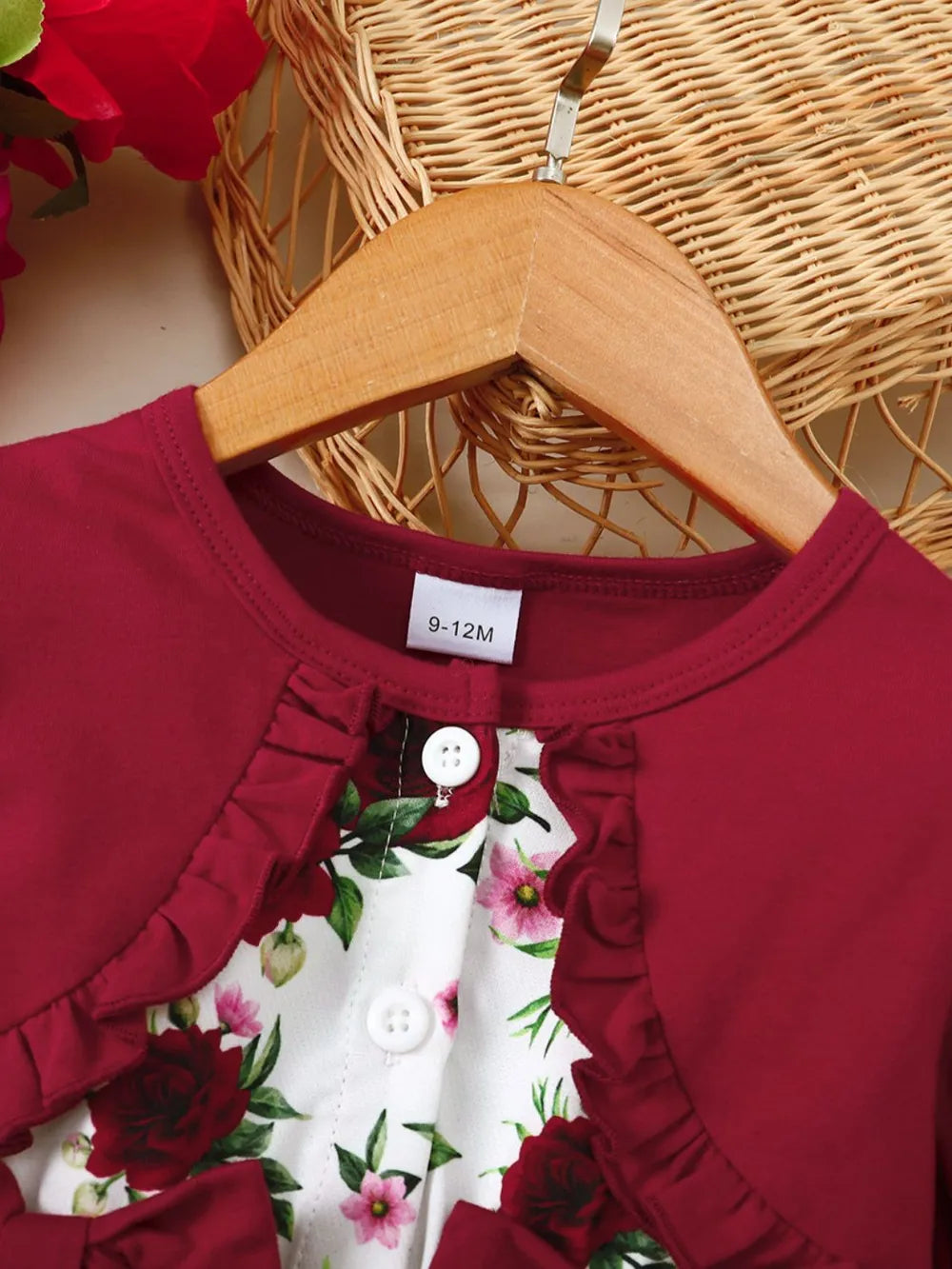 Frill Floral Round Neck Flounce Sleeve Dress by Trendsi