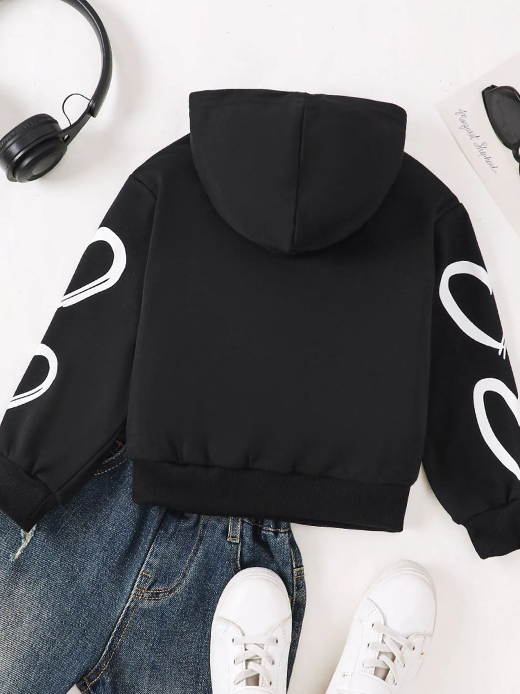 Children's Printed Long Sleeve Hoodie by Trendsi