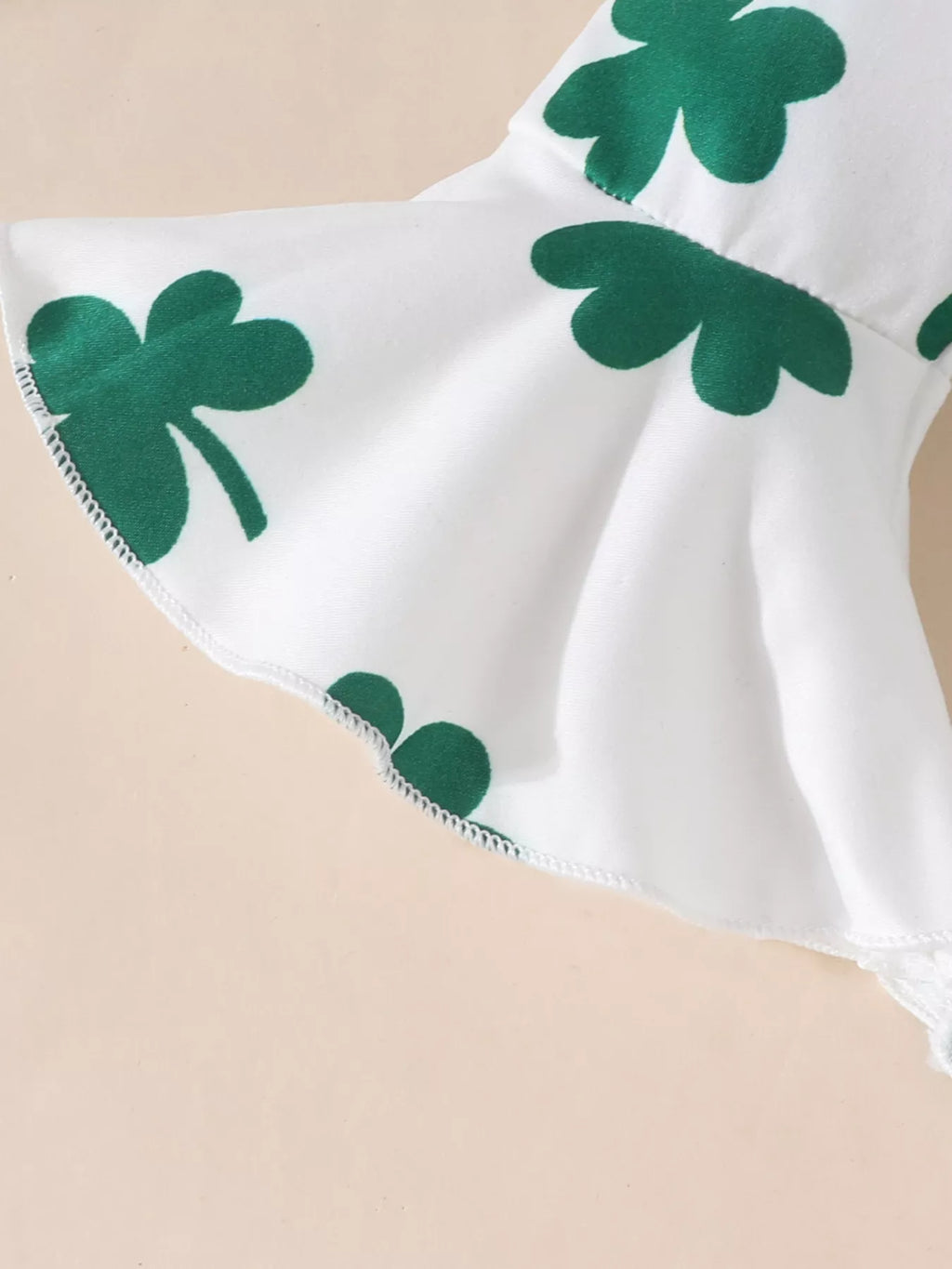 Children's Lucky Clover Long Sleeve Bodysuit and Flare Pants Set with Headband by Trendsi