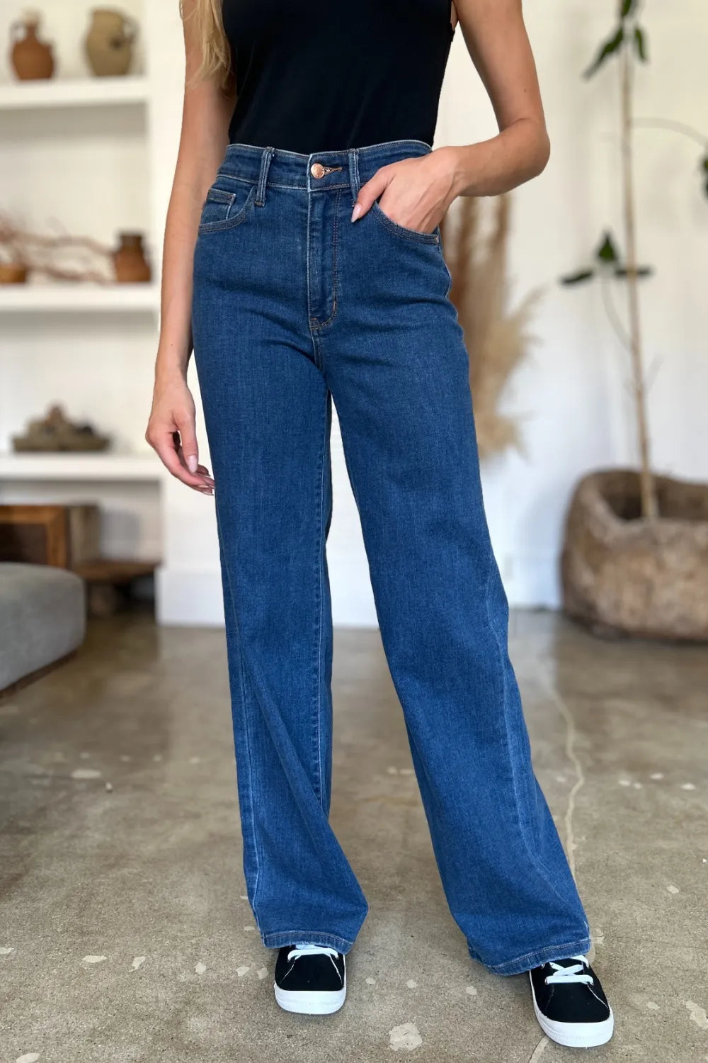 Judy Blue Full Size High Rise Straight Jeans by Trendsi
