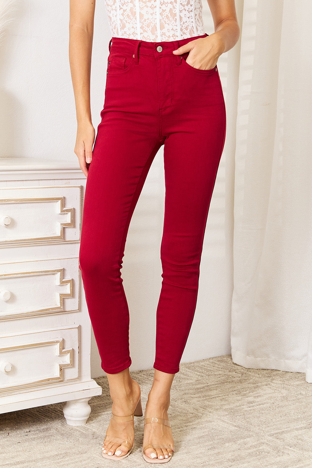 Judy Blue Full Size High Waist Tummy Control Skinny Jeans by Trendsi