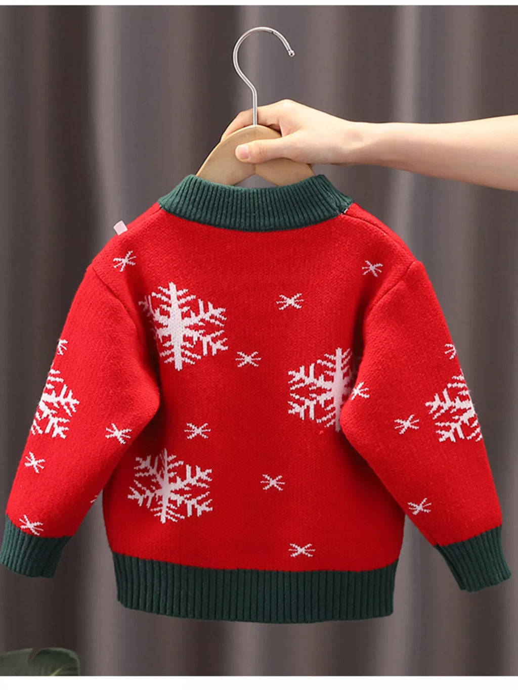 Children's Christmas Reindeer Snowflake Knitted Sweater by Trendsi
