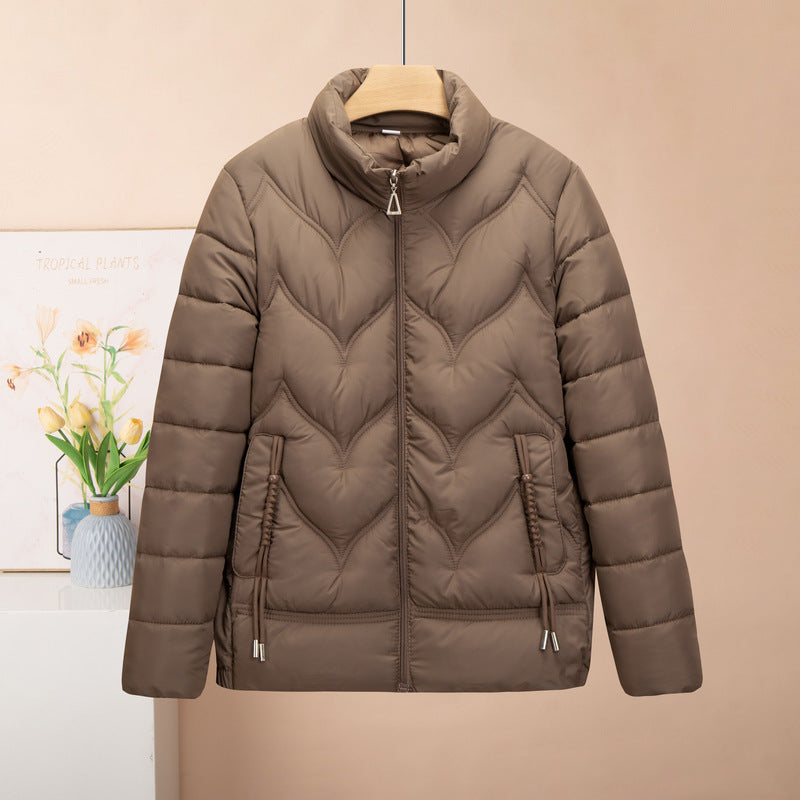 Fashion Stand Collar Pure Color Cotton Clothing Women by DC-THE CEO