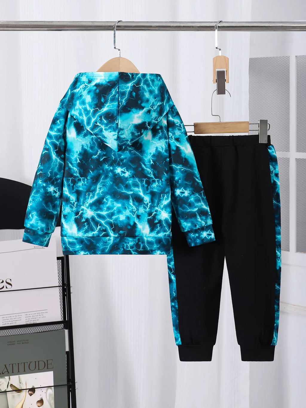 Children's King Letter Lightning Hoodie & Pants Set by Trendsi