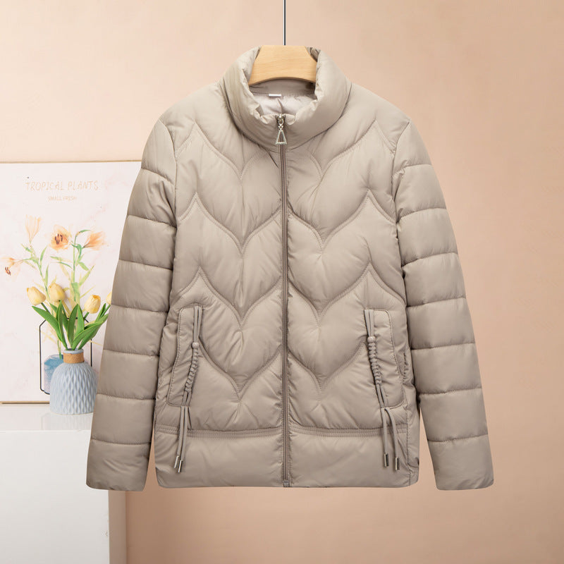 Fashion Stand Collar Pure Color Cotton Clothing Women by DC-THE CEO