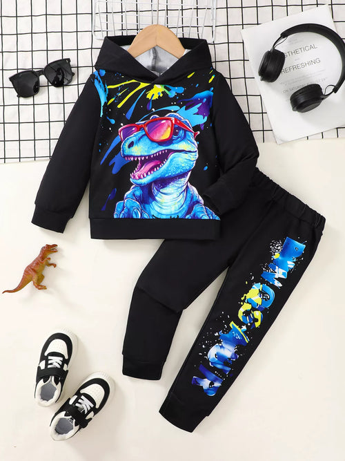 Children's Dinosaur Hoodie & Pants Set by Trendsi