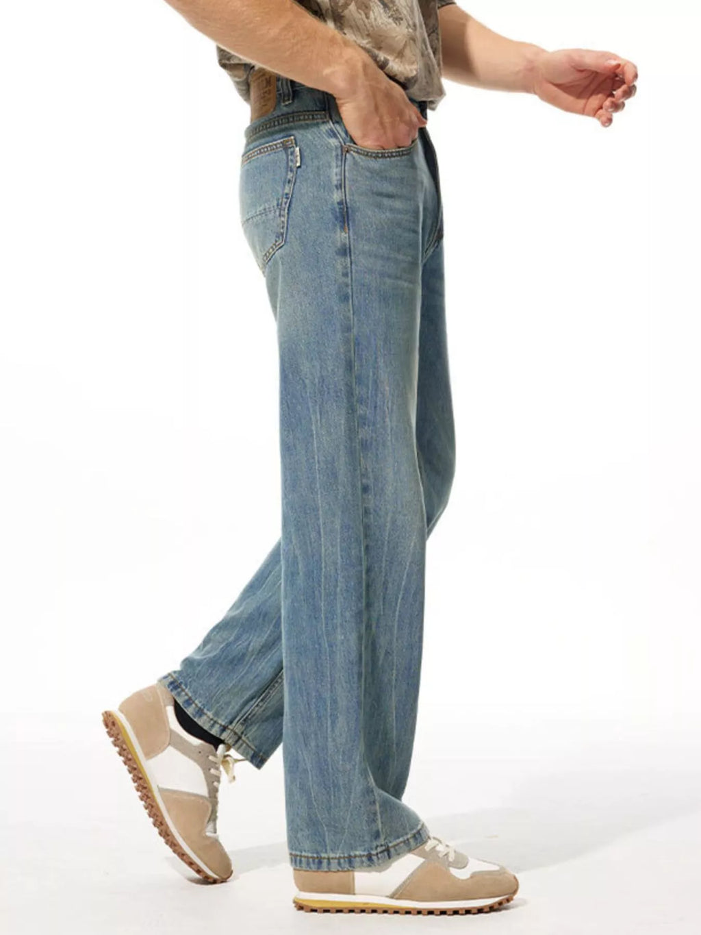 Men's Relaxed Fit Vintage Wash Pants by Trendsi