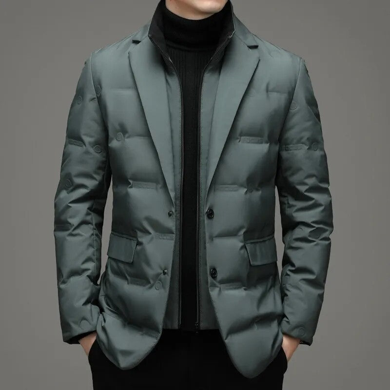 Fake Two-piece Suit Down Jacket Business Men by Estely
