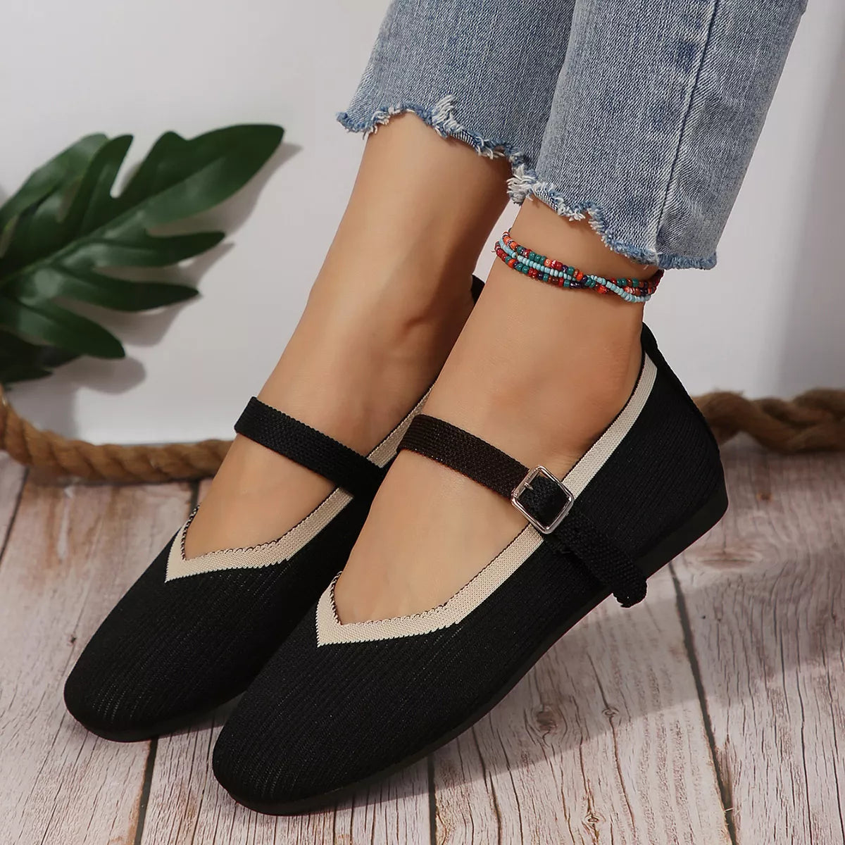 Round Toe Mesh Slip-Ons by Trendsi
