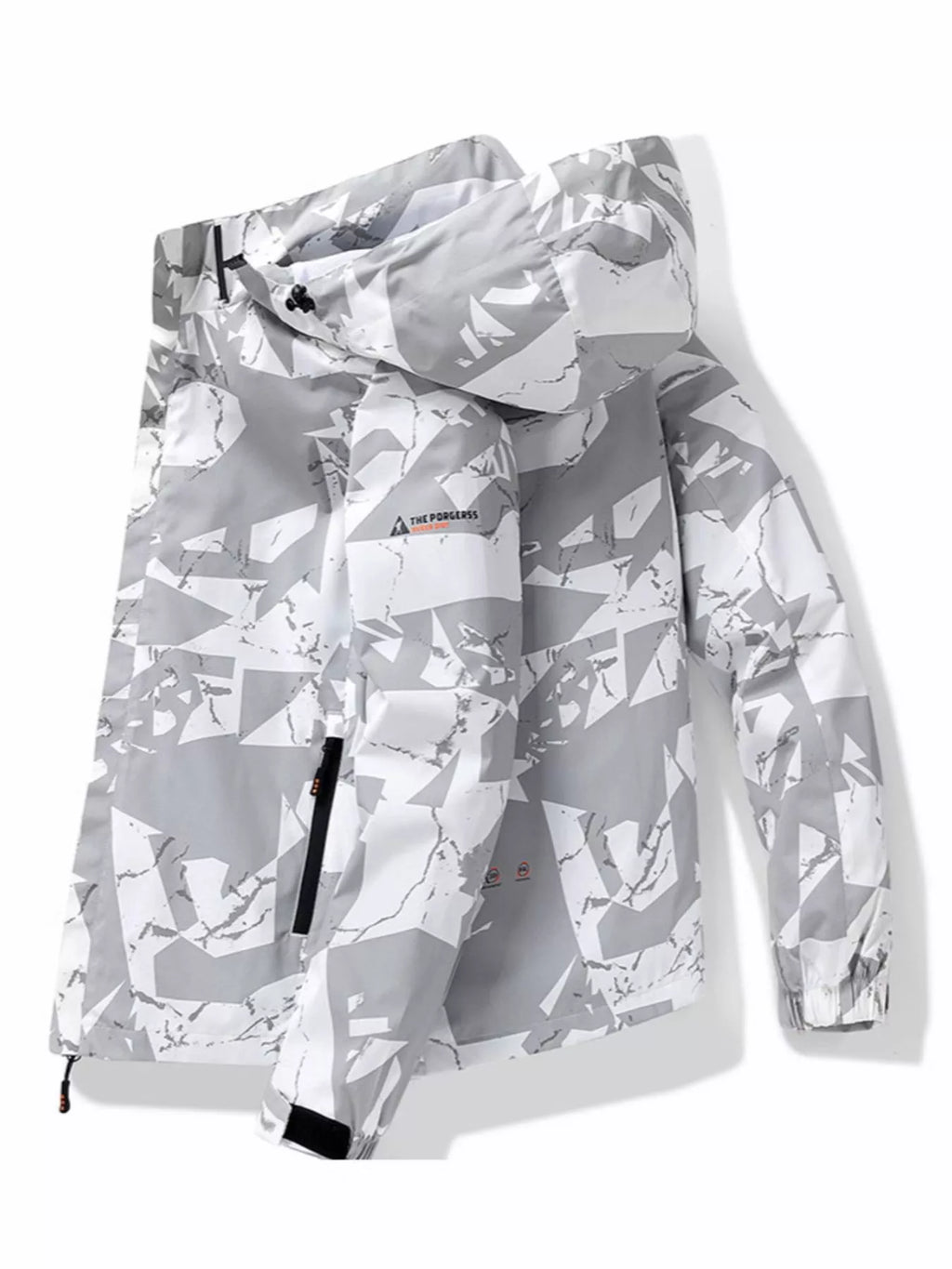 Men's Plus Size Camouflage Waterproof Outdoor Jacket by Trendsi