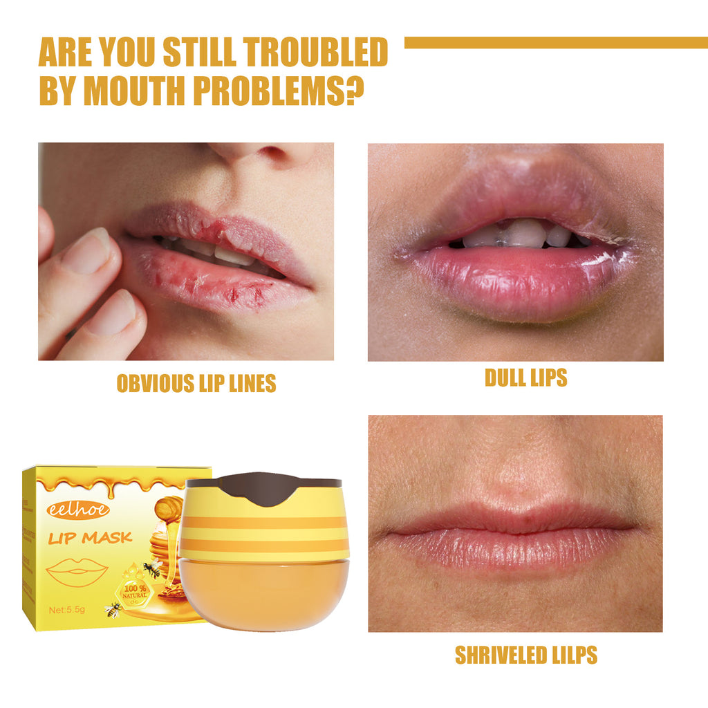 EELHOE Honey Lip Mask Moisturizing Exfoliating Lip Care Bee Lipstick by DC-THE CEO