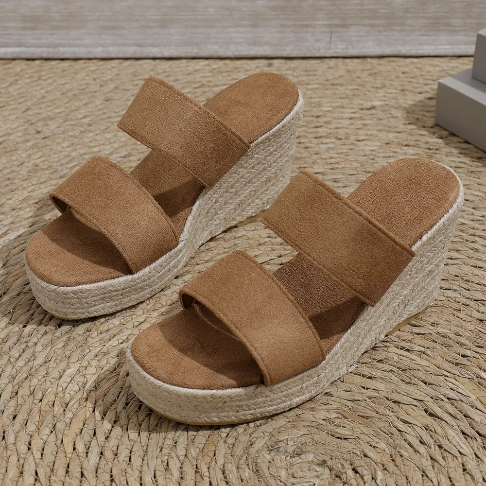 Open Toe Platform Wedge Sandals by Trendsi