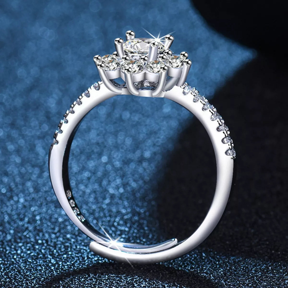 1 Carat Moissanite 925 Sterling Silver Ring by Trendsi