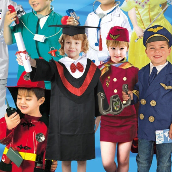 Children's Captain Clothing Girls Stewardess Clothing Holiday Party Performance Wear by DC-THE CEO