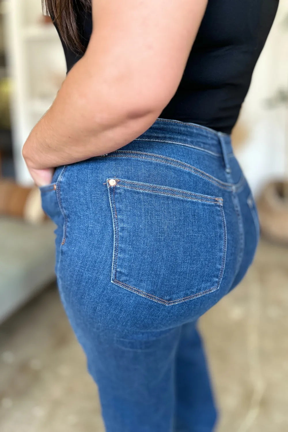 Judy Blue Full Size High Rise Straight Jeans by Trendsi