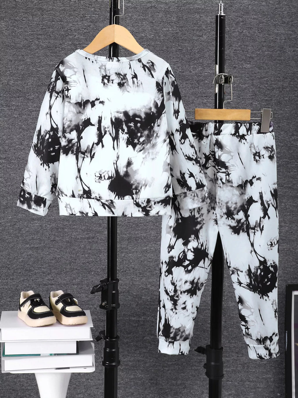Children's Cheetah Tie-Dye Top and Pants Set by Trendsi