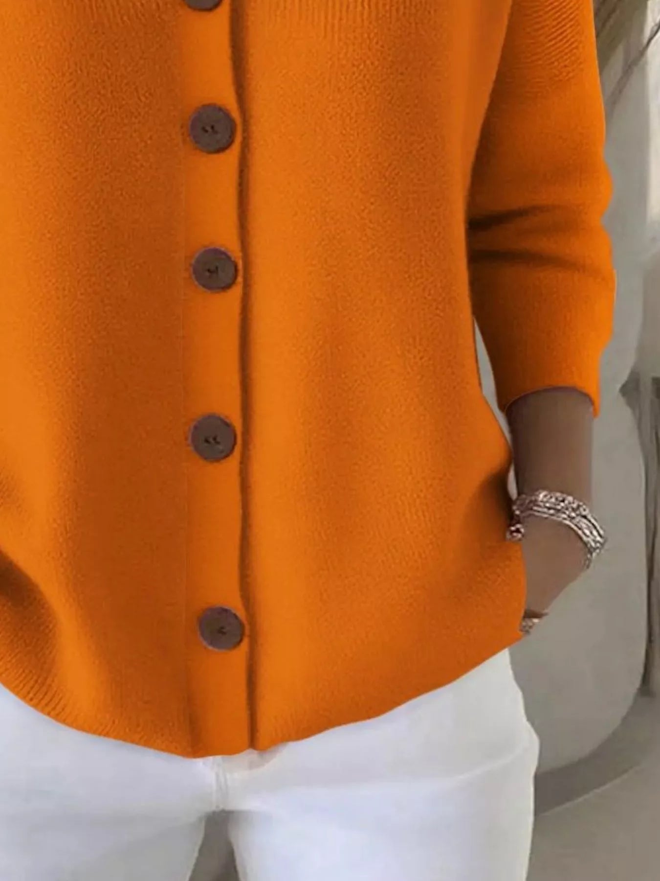 Full Size Hooded Button-Front Soft Knit Cardigan Plus Size by Trendsi