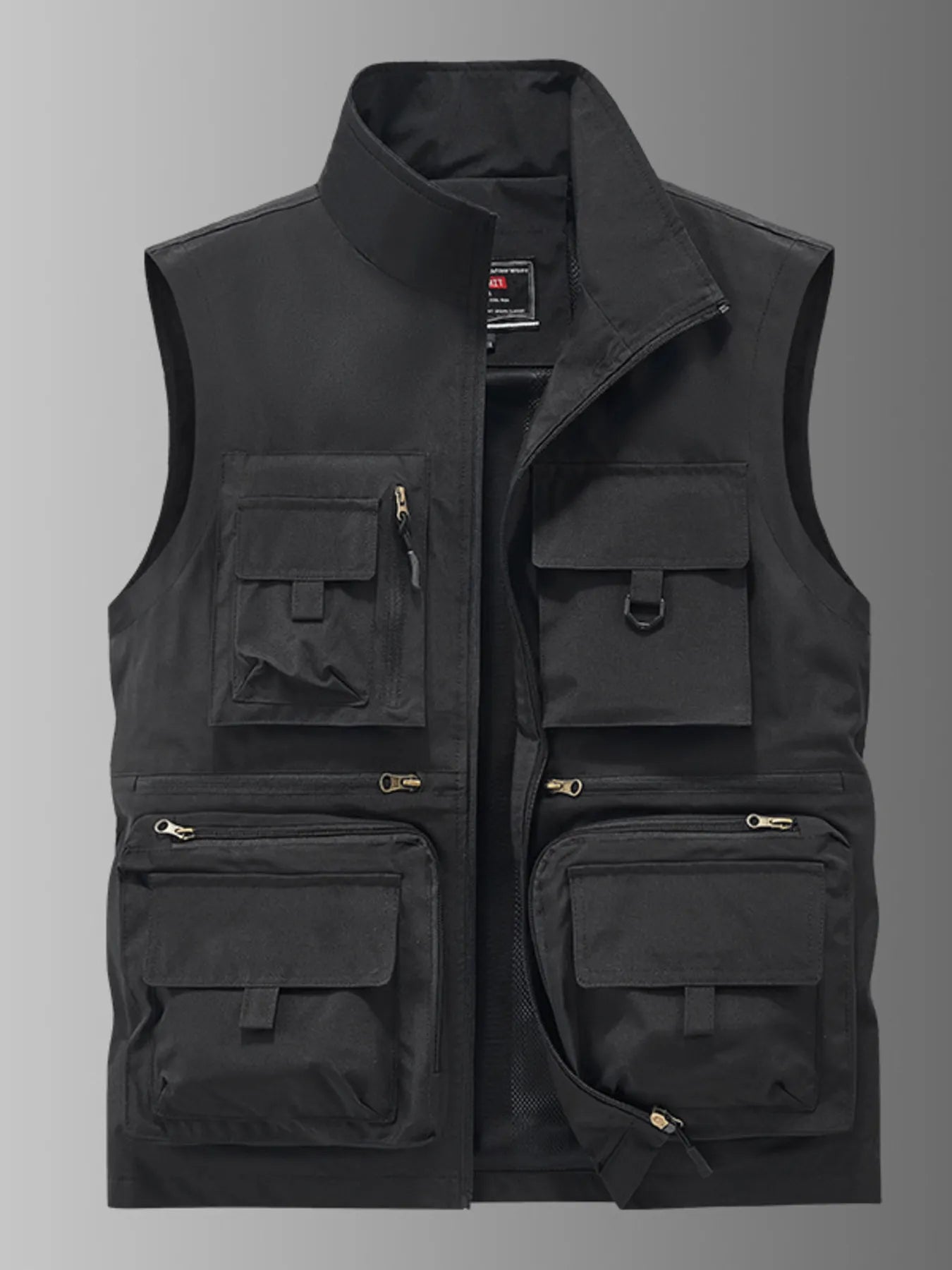 Men's Plus Size Multi-Pocket Outdoor Utility Vest by Trendsi
