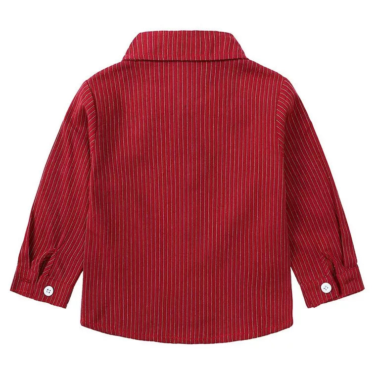 Children's Striped Shirt and Overall Set by Trendsi