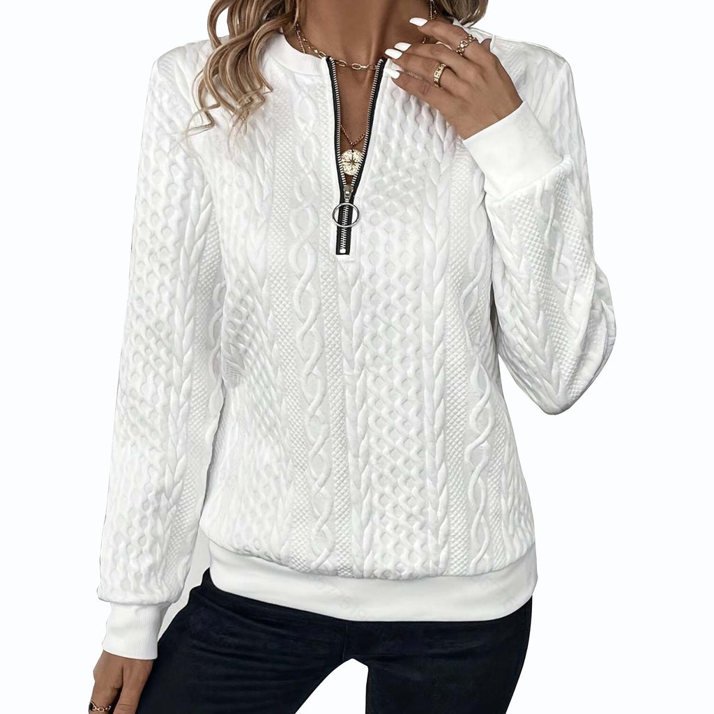 European And American Zipper Sweater Women's Coat Cardigan by DC-THE CEO