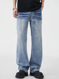 Men's Vintage Wash Wide Leg Jeans by Trendsi