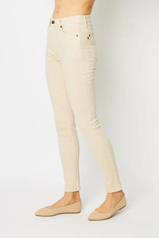 Judy Blue Full Size Garment Dyed Tummy Control Skinny Jeans by Trendsi