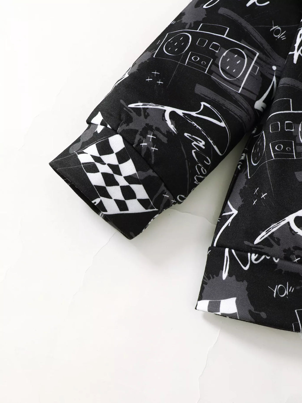 Children's Racing Car Print Long Sleeve Sweatshirt and Pants Set by Trendsi