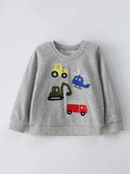Children's Cartoon Vehicle Graphic Crew Neck Sweatshirt by Trendsi