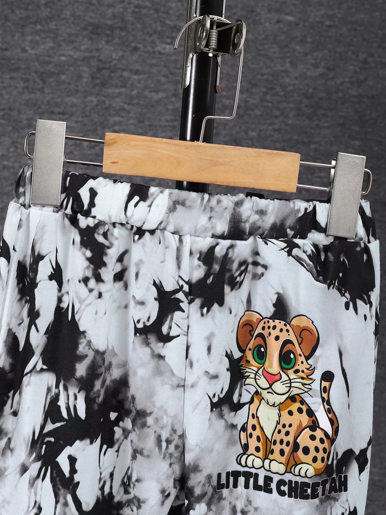 Children's Cheetah Tie-Dye Top and Pants Set by Trendsi