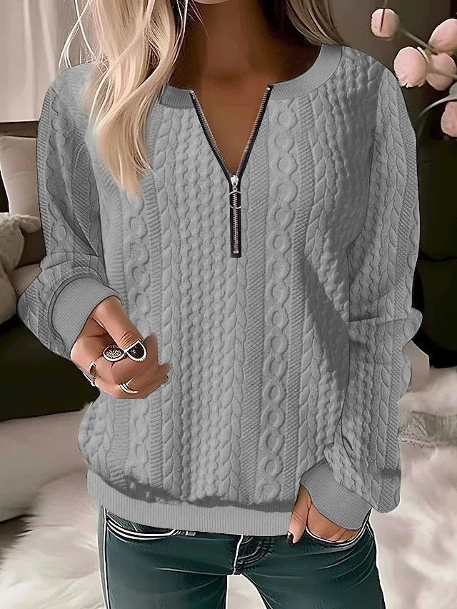 European And American Zipper Sweater Women's Coat Cardigan by DC-THE CEO
