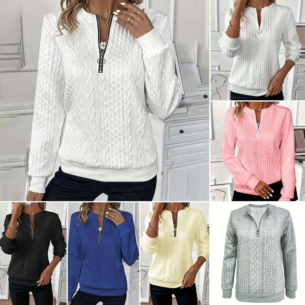 European And American Zipper Sweater Women's Coat Cardigan by DC-THE CEO