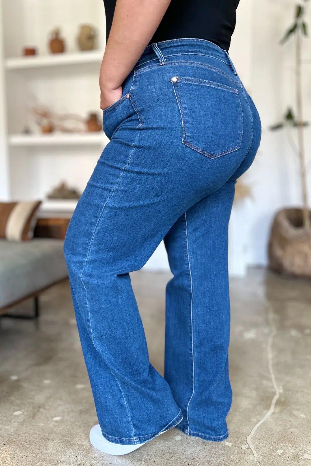 Judy Blue Full Size High Rise Straight Jeans by Trendsi