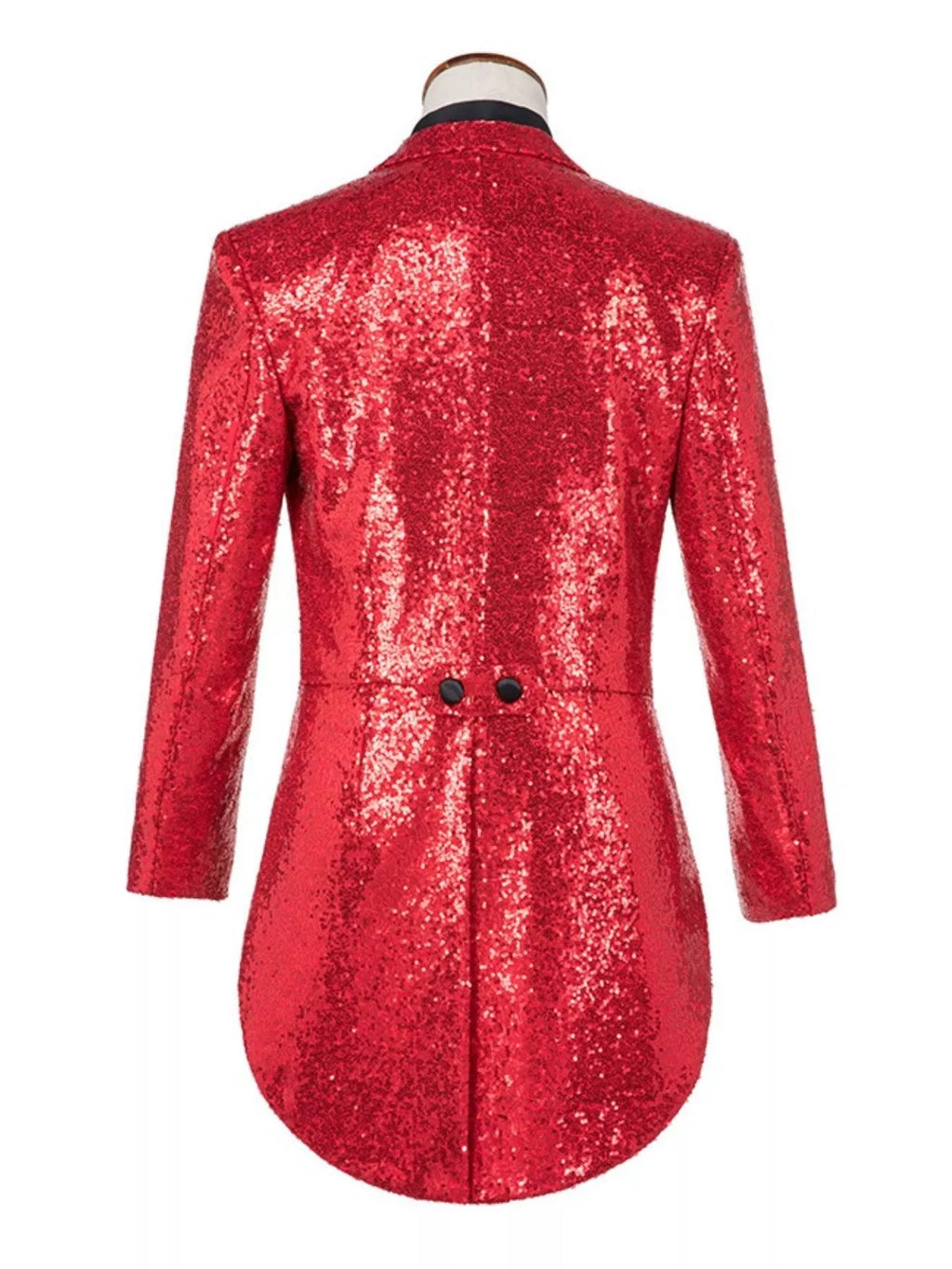Men's Plus Size Sequin Button Up Long Sleeve Tailcoat Blazer by Trendsi