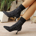 Mesh Point Toe Stiletto Boots by Trendsi
