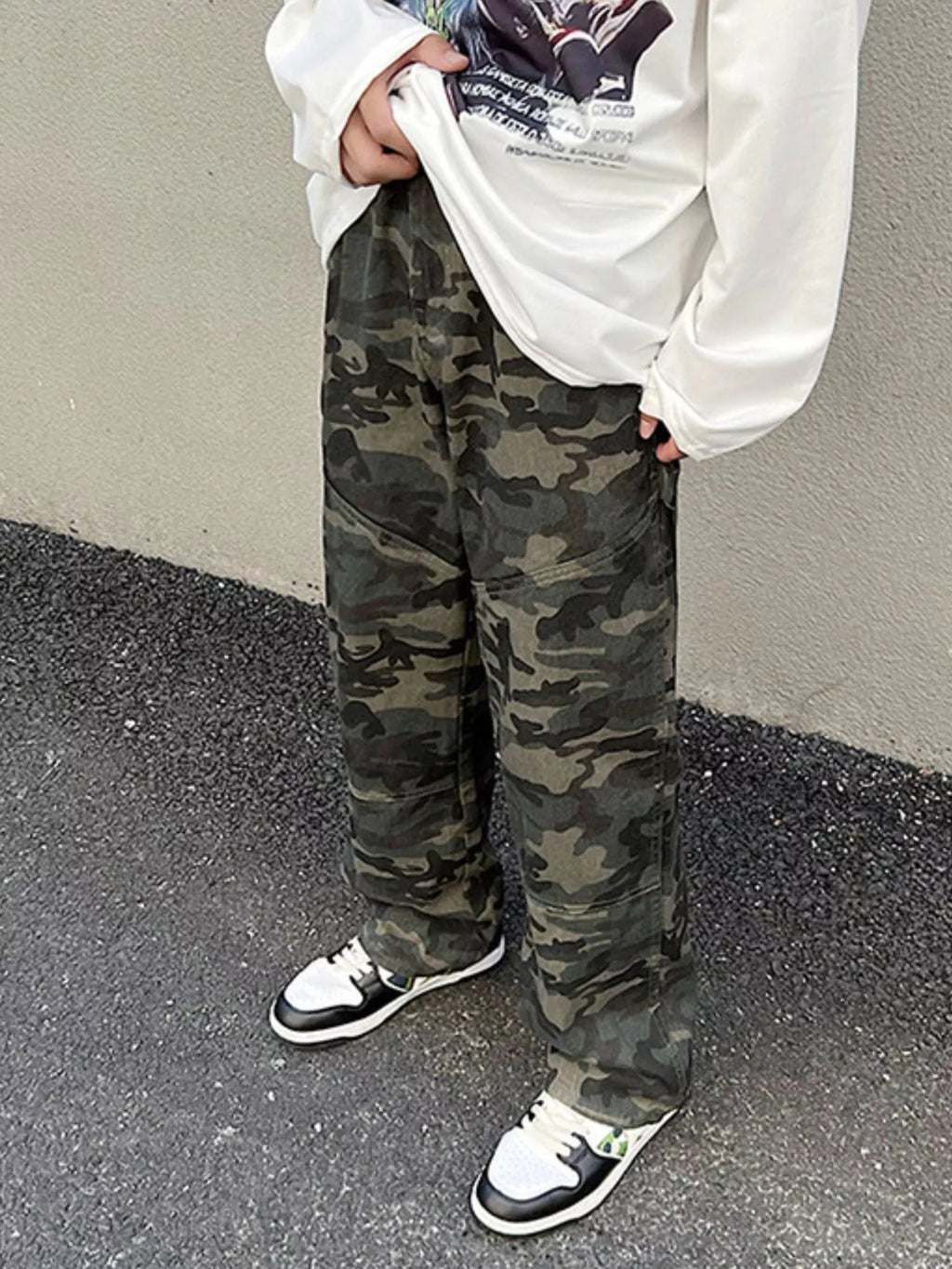 Men's Full Size Camouflage Loose Fit Jeans Plus Wize by Trendsi