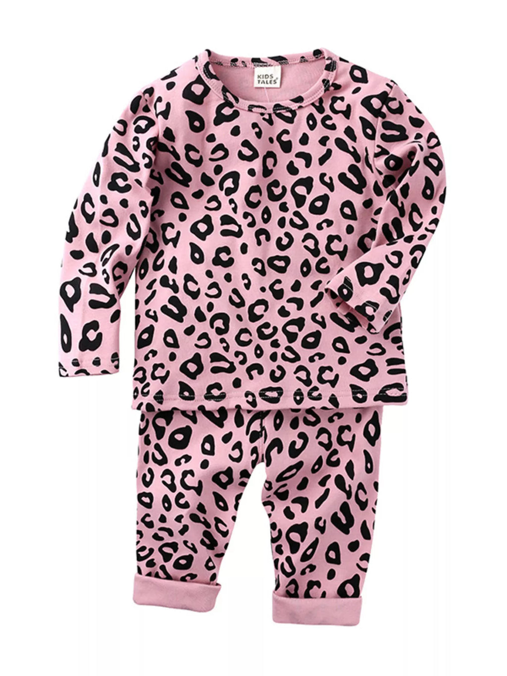 Children's Leopard Print Long Sleeve Top and Pants Set by Trendsi