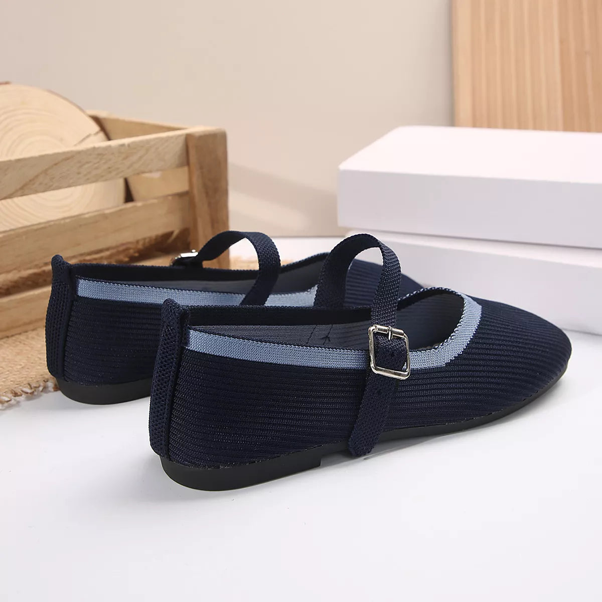 Round Toe Mesh Slip-Ons by Trendsi