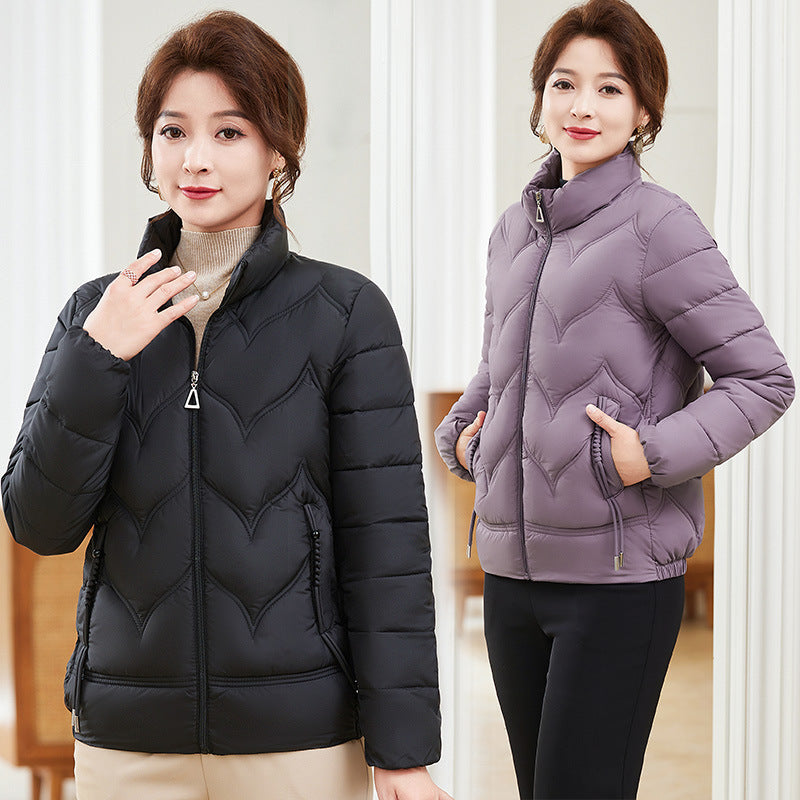 Fashion Stand Collar Pure Color Cotton Clothing Women by DC-THE CEO