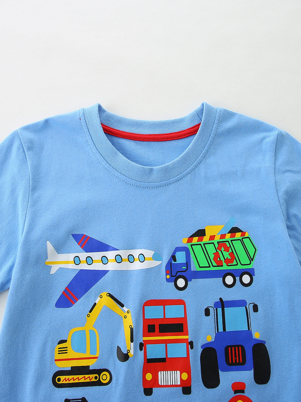 Children's Cartoon Vehicle Crew Neck Short Sleeve T-Shirt by Trendsi