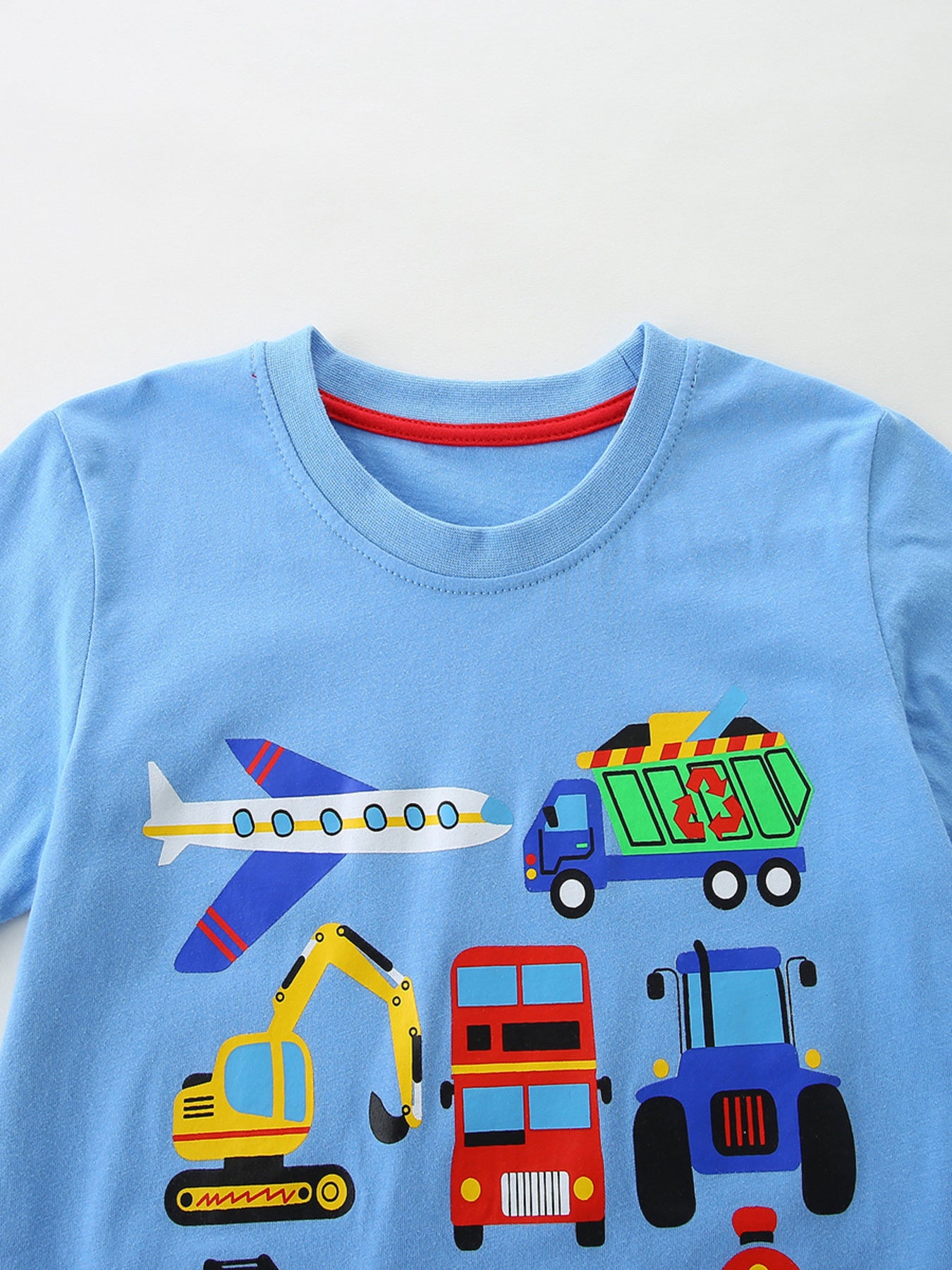 Children's Cartoon Vehicle Crew Neck Short Sleeve T-Shirt by Trendsi